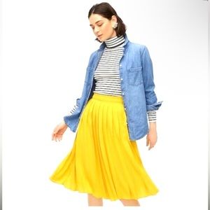 Yellow Pleated J.Crew Skirt